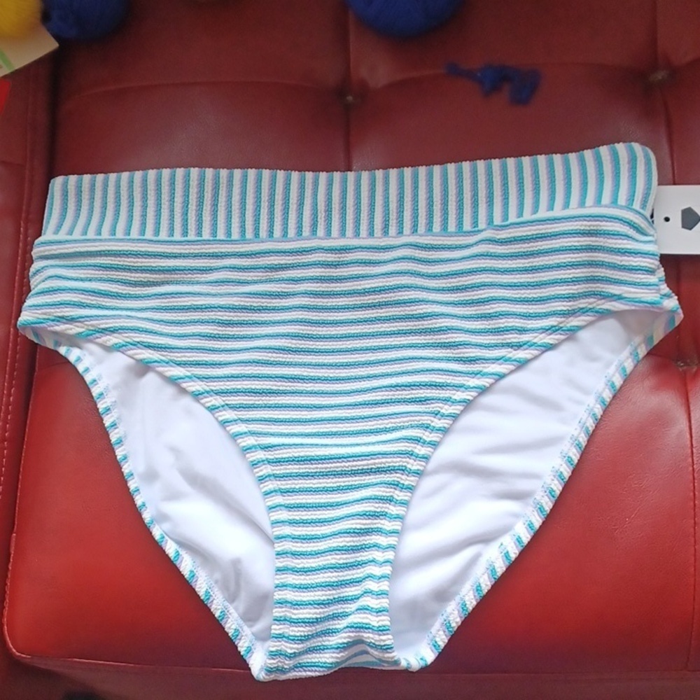 SO Swim Bottom L, WHITE/MINT/PURPLE Striped